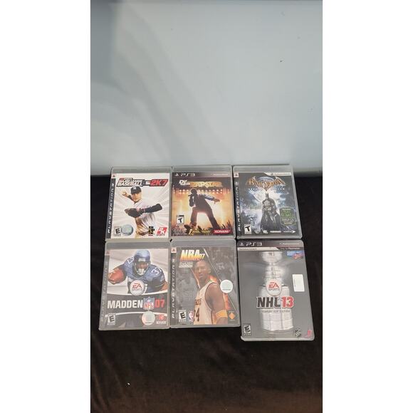 Other - PS3 Game Lot 6 Complete Batman Arkham Asylum Def Jam Rapstar MLB 2K7 NHL 13...